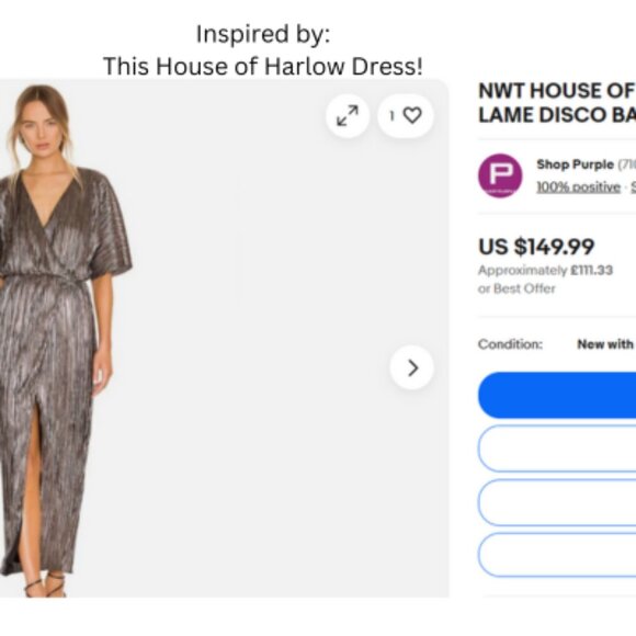 GORGEOUS Silver Crinkle Metallic Threaded Cape Back Maxi Dress S+M+L NEW - Picture 2 of 6